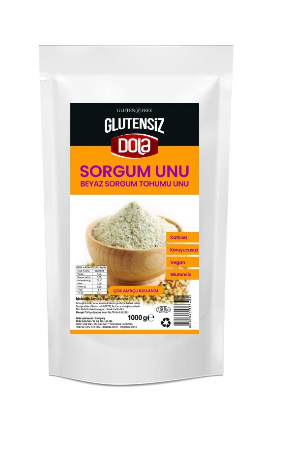 Dola Glutensiz Beyaz Sorgum Unu 1000 Gr