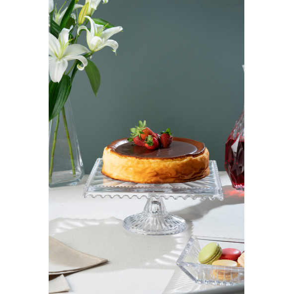 Glamis Linea Model Cam Ayaklı Kare Kek ve Pasta Sunumluk - 2