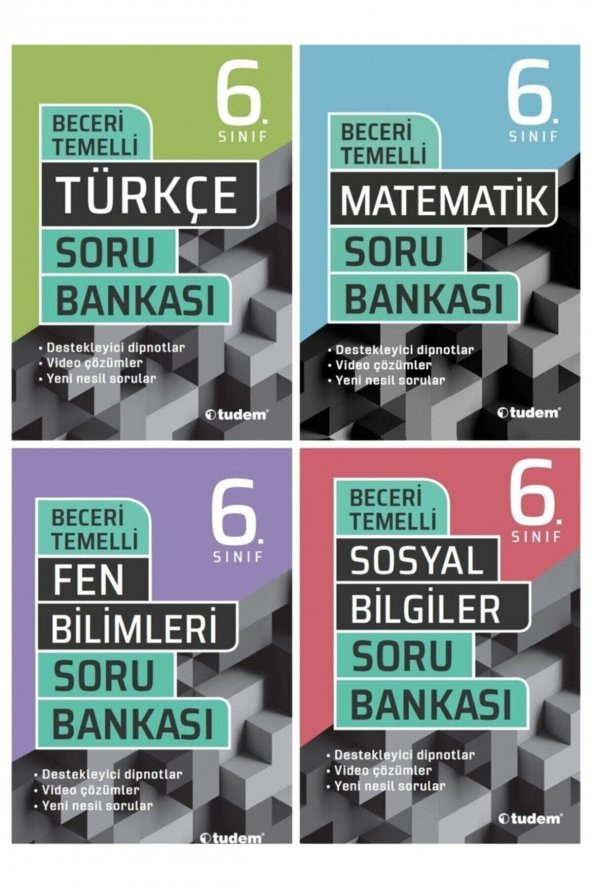 TUDEM/6 TÜRKÇE+MATEMATİK+SOSYAL+FEN S.B. 4LÜ SET