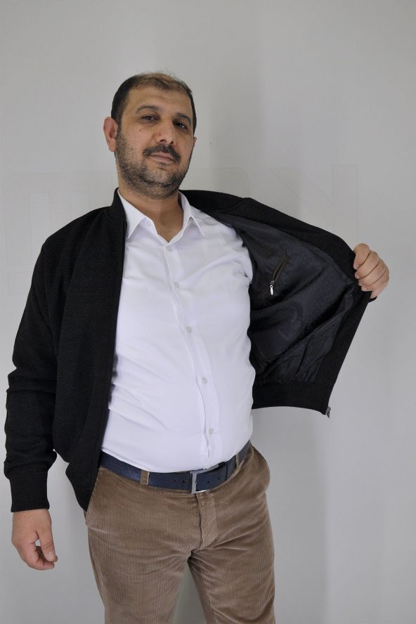 Erkek Füme Hakim Yaka Astarlı Hırka - 2