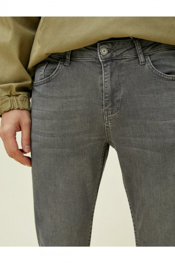 Erkek Gri Justin Super Skinny Fit Jean Pantolon - 5
