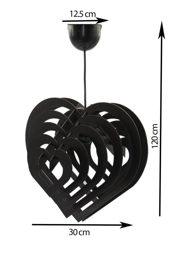 Ahşap Avize Dekoratif Avize Dekoratif Lamba Sarkıt Avize 3 D Avize Acı Kahve - 2