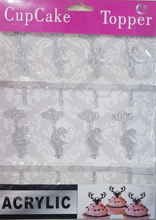 PLEKSİ KÜRDAN UCAN BALONLU KIZ GÜMÜŞ ürün görseli