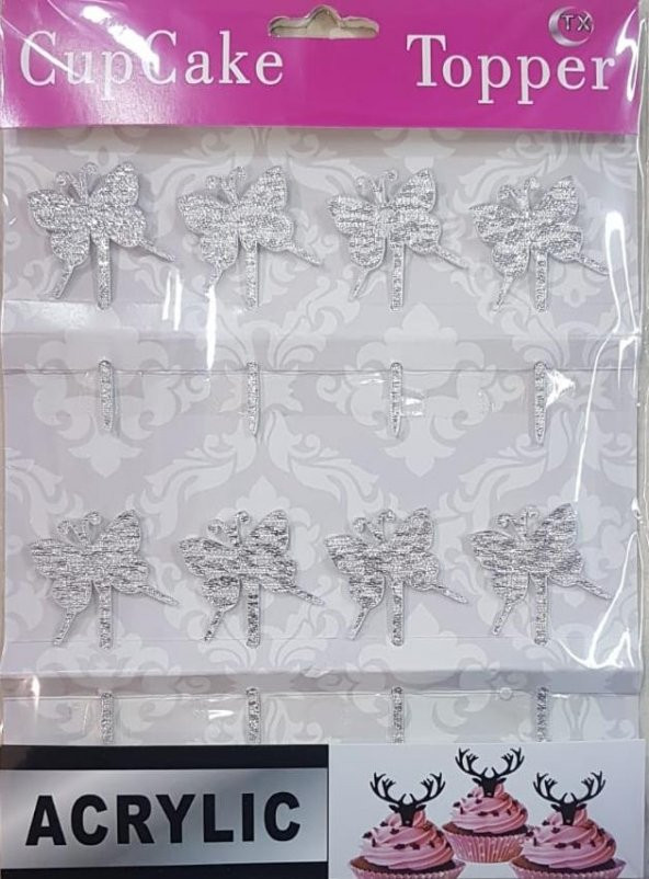 PLEKSİ KÜRDAN KELEBEK GÜMÜŞ ürün görseli