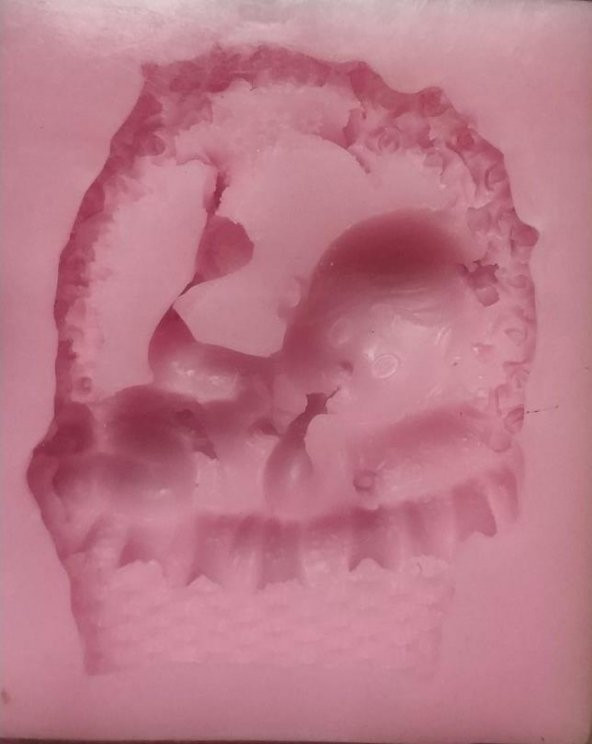 SİLİKON KALIP BEBEK SEPETTE