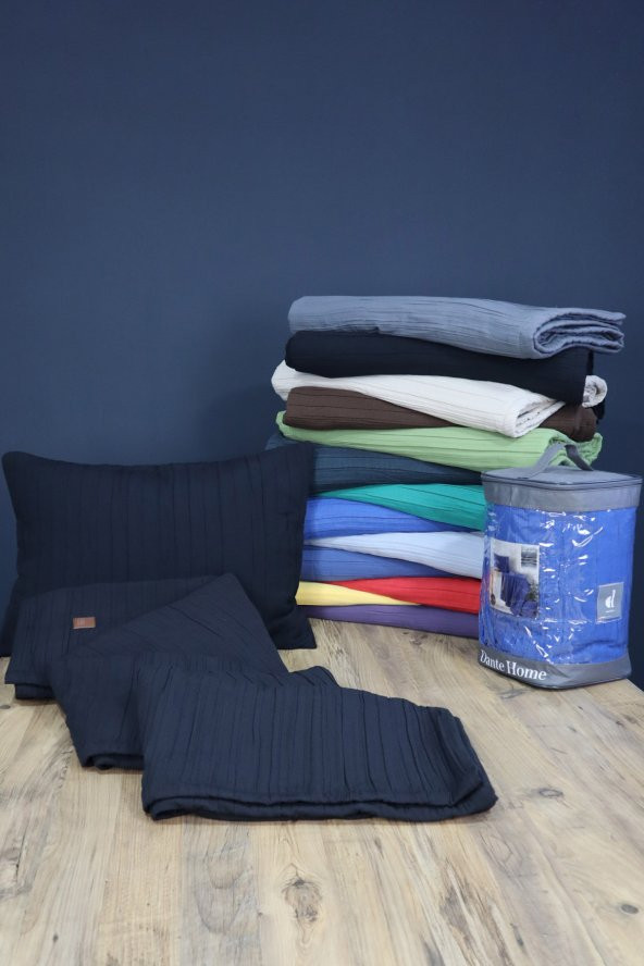 Dante Home Çift Kişilik Pike Seti Denim 3 Parça 240x260 cm - Siyah