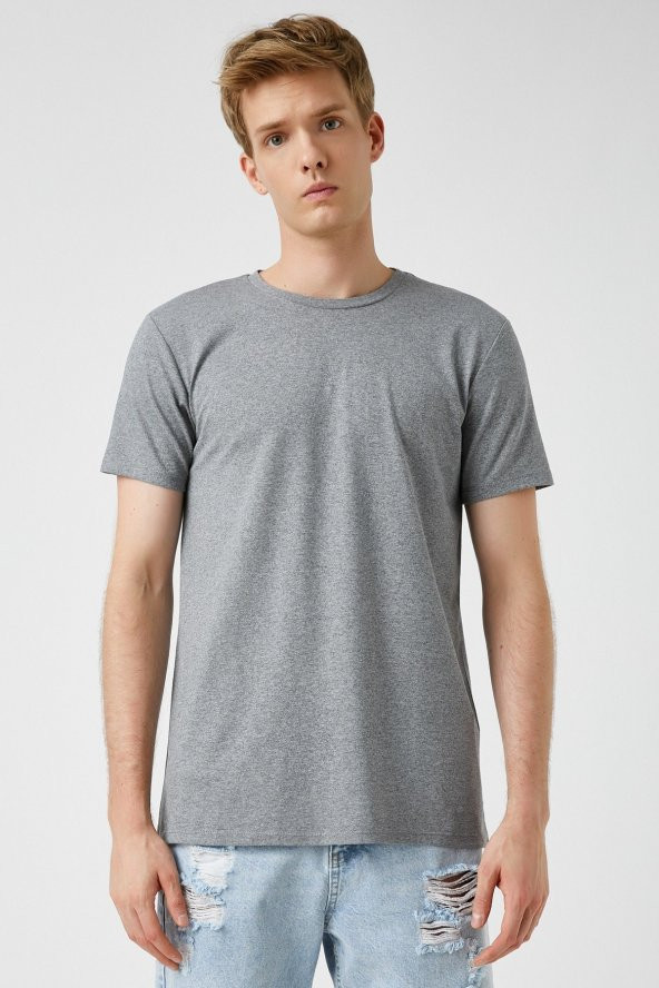 Erkek Gri T-Shirt 2KAM12136LK - Resim 6