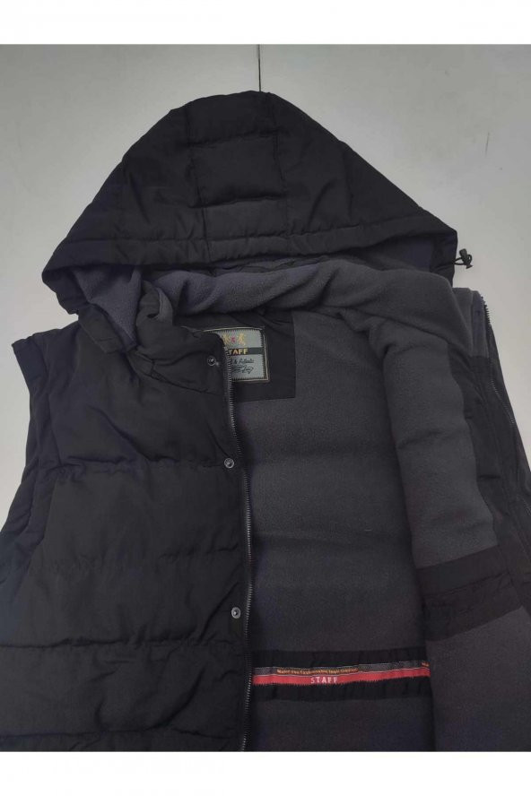 BLUESMODA STAFF İÇİ POLARLI KAPÜŞONLU YELEK - 2