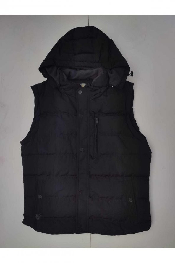 BLUESMODA STAFF İÇİ POLARLI KAPÜŞONLU YELEK - 3