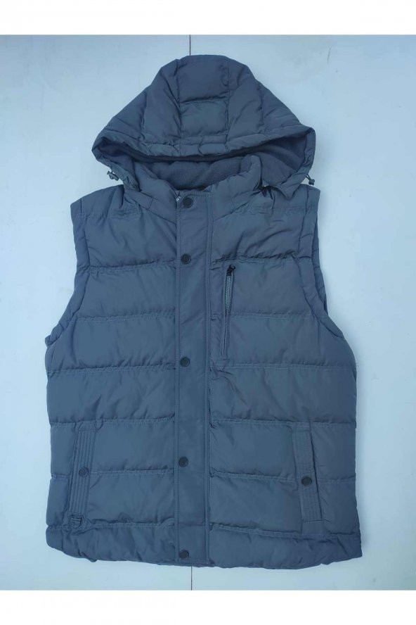 BLUESMODA STAFF İÇİ POLARLI KAPÜŞONLU YELEK - 7