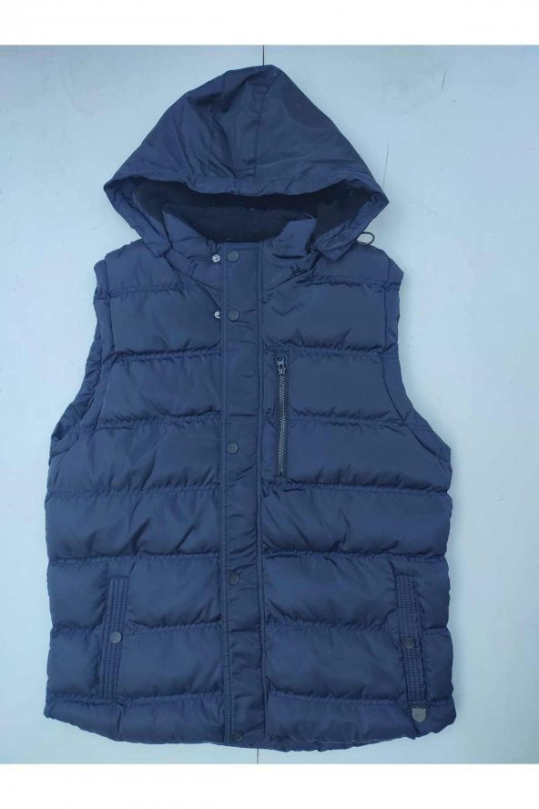 BLUESMODA STAFF İÇİ POLARLI KAPÜŞONLU YELEK - 9