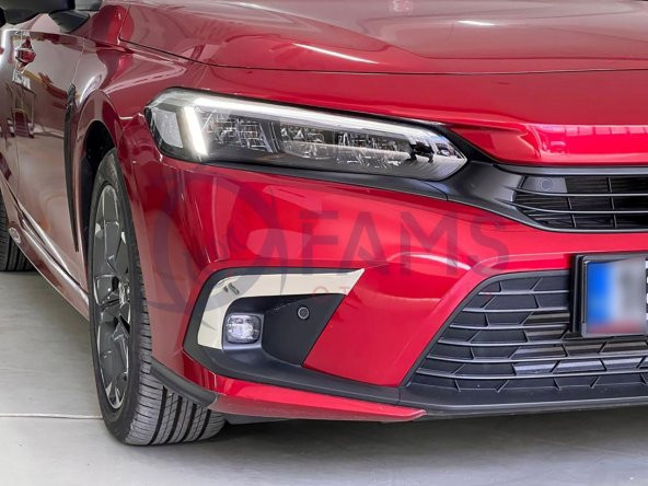 Leonacs Fams Otomotiv Honda Civic Krom Sis Farı Çerçevesi 2 parça 2021 ve üzeri Paslanmaz Çelik