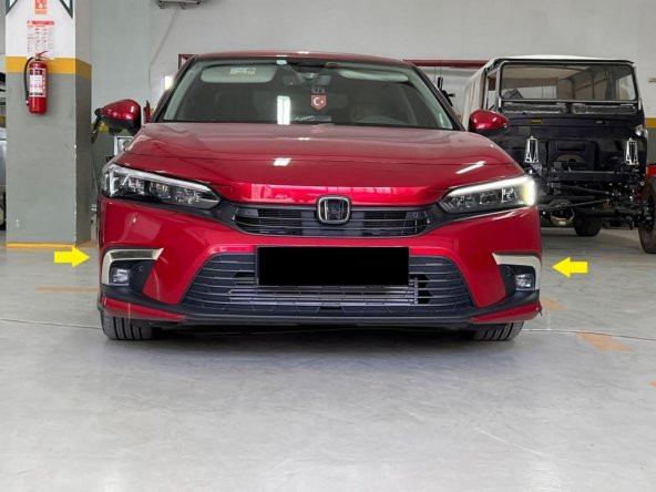 Leonacs Fams Otomotiv Honda Civic Krom Sis Farı Çerçevesi 2 parça 2021 ve üzeri Paslanmaz Çelik - 4