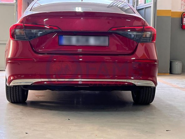 FAMS OTO AKSESUAR Honda Civic Krom Arka Difüzör 3 parça 2021 Üzeri Paslanmaz Çelik ürün görseli