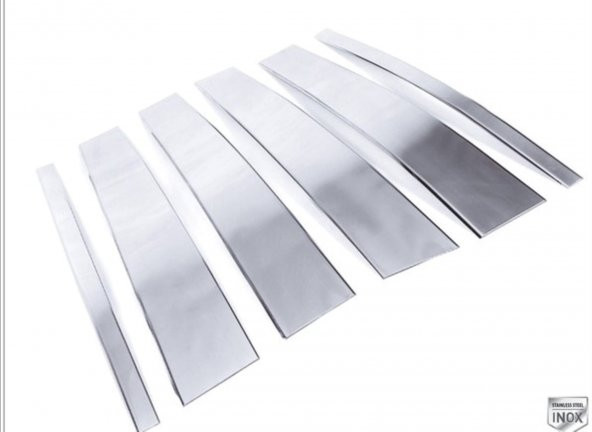 Leonacs Fams Otomotiv VW Passat B8 Krom Kapı Direk Seti 6 parça 2014-2019 arası Paslanmaz Çelik - Resim 4