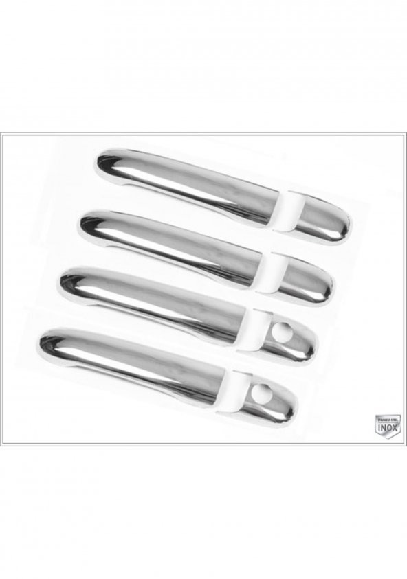 Leonacs Fams Otomotiv VW Sharan Krom Kapı Kolu 4 Kapı 1995-2010 arası Paslanmaz Çelik Çift Delik - Resim 2