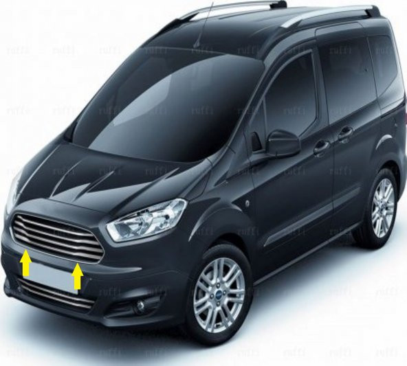 Leonacs Fams Otomotiv Ford Courier Krom Ön Panjur 4 Parça 2014-2018 Arası Paslanmaz Çelik (GENİŞ) - 4