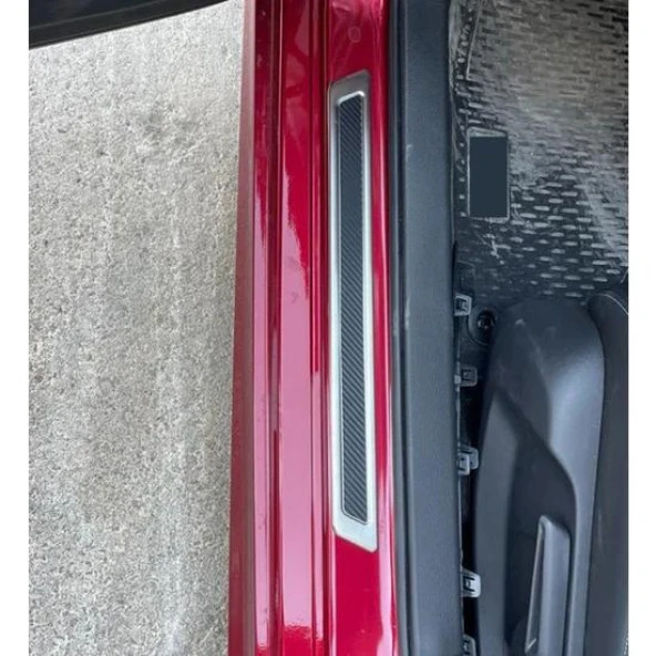 Leonacs Fams Otomotiv Citroen Berlingo Krom+Karbon Kapı Eşik Koruması 4 parça 2008-2012 arası uyumlu