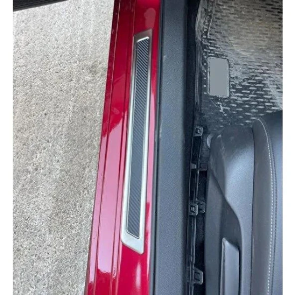 Leonacs Fams Otomotiv Skoda Octavia A7 SW Krom+Karbon Kapı Eşik Koruması 4 parça 2013-2016 arası