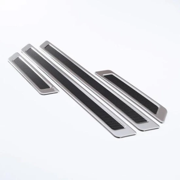 Leonacs Fams Otomotiv Mercedes C-Class W204 Krom+Karbon Kapı Eşik Koruması 4 parça 2007-2011 arası uyumlu - 3