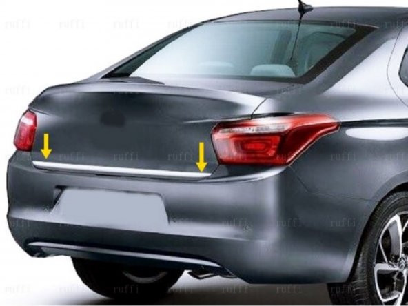 Leonacs Fams Otomotiv Citroen C-Elysee Krom Bagaj Alt Çıtası 2012 Üzeri Paslanmaz Çelik