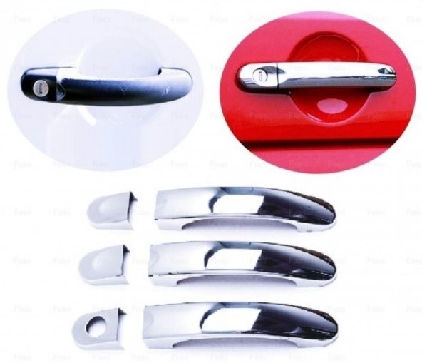 Leonacs Fams Otomotiv VW T6 Transporter Krom Kapı Kolu 3 Kapı 2015 ve üzeri Paslanmaz Çelik ürün görseli