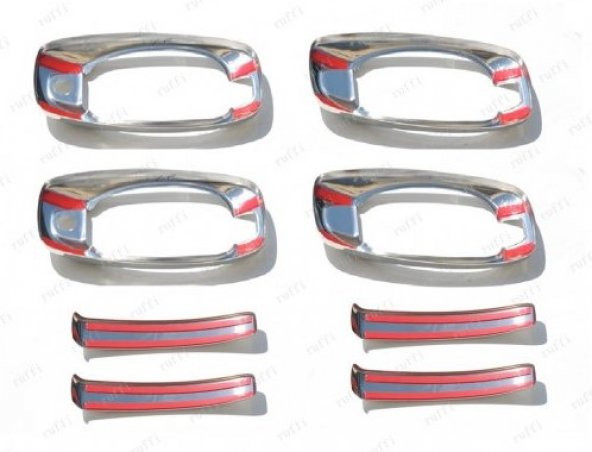 FAMS OTO AKSESUAR Citroen Jumper Krom Kapı Kolu+Çerçeve 4 Kapı 2006 Üzeri Paslanmaz Çelik - Resim 4