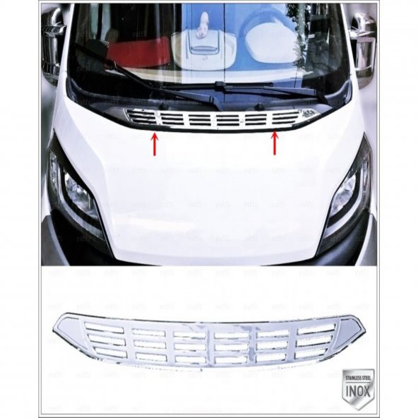 FAMS OTO AKSESUAR Peugeot Boxer Krom Kaput Havalandırma Çerçeve 2014 Üzeri Paslanmaz Çelik