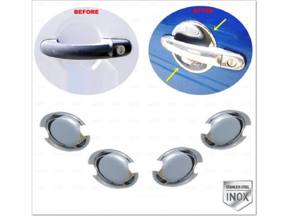 FAMS OTO AKSESUAR VW T6 Transporter Krom Dış Kapı Kolu Tası 4 Kapı 2015 ve üzeri Paslanmaz Çelik ürün görseli