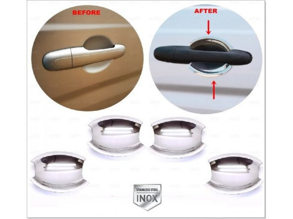 FAMS OTO AKSESUAR Mercedes Vito W639 Krom Dış Kapı Kolu Tası 4 Kapı 2003-2014 arası Paslanmaz Çelik - 1