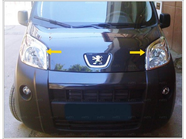 FAMS OTO AKSESUAR Peugeot Bipper Krom Far Çerçeve 2 parça 2008 üzeri Paslanmaz Çelik