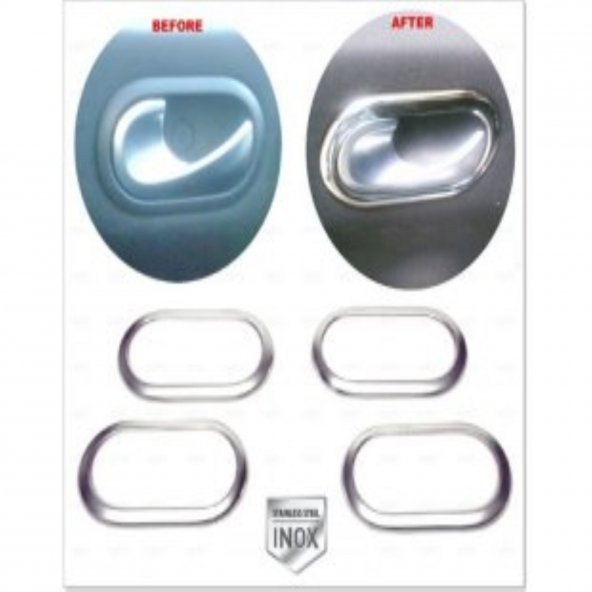 FAMS OTO AKSESUAR Mercedes Smart W453 Krom İç Kapı Kolu Çerçeve 4 Kapı 2014 ve Üzeri Paslanmaz Çelik ürün görseli