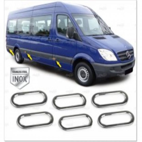 FAMS OTO AKSESUAR Mercedes Sprinter W906 Krom Yan Reflektör Çerçevesi 6 Parça 2006-2018 Arası P.Çelik ürün görseli