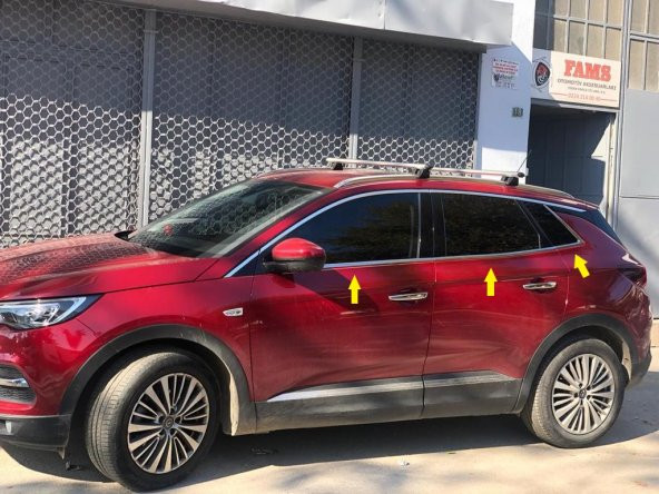 FAMS OTO AKSESUAR Opel Grandland X Krom Cam Alt Çıtası 6 Parça 2017 ve üzeri Paslanmaz Çelik - 4