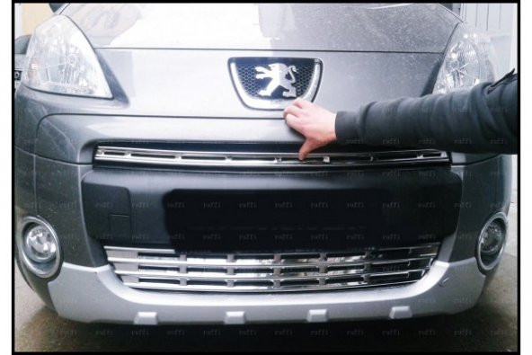 FAMS OTO AKSESUAR Peugeot Partner Tepee Krom Ön Panjur  2 prç. 2008-2012 arası  Paslanmaz Çelik - 2