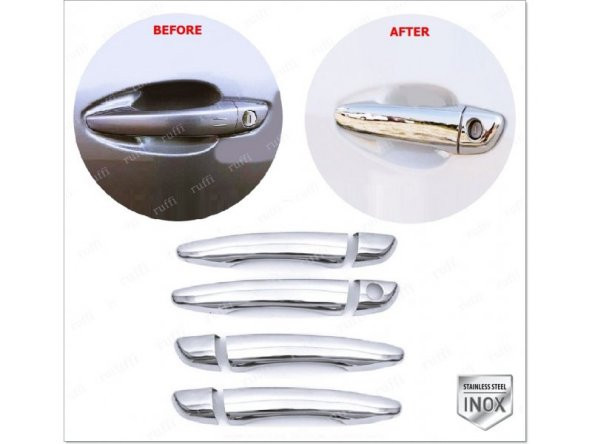 FAMS OTO AKSESUAR Opel Combo E Krom Kapı Kolu 4 Kapı 2019 ve üzeri Paslanmaz Çelik - Resim 2