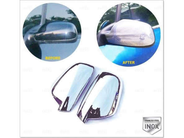 FAMS OTO AKSESUAR Peugeot 407 Krom Ayna Kapağı 2 prç. 2004-2010 Paslanmaz Çelik - 1