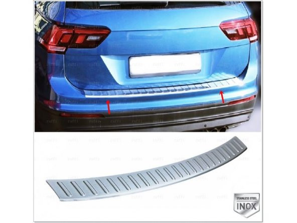 FAMS OTO AKSESUAR VW Tiguan Krom Arka Tampon Üzeri Koruma 2016 ve üzeri Paslanmaz Çelik - 1