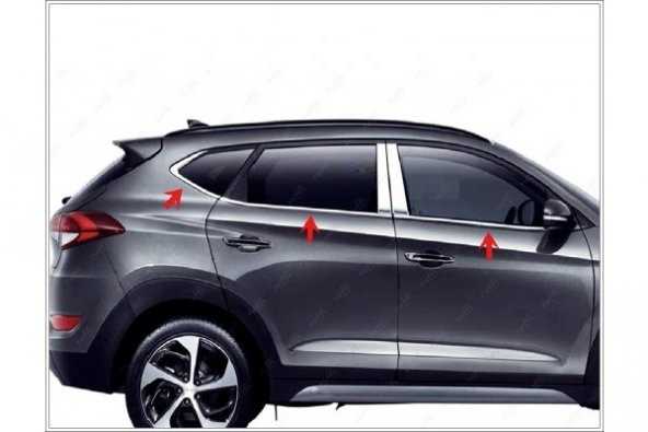 FAMS OTO AKSESUAR Hyundai Tucson Krom Cam Çıtası 6 prç. 2015-2019 arası Paslanmaz Çelik - 3