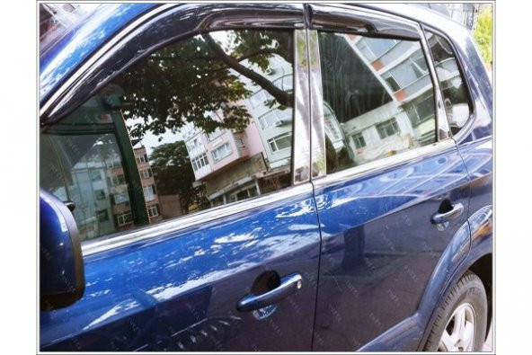 FAMS OTO AKSESUAR Hyundai Tucson Krom Cam Çıtası 4 prç. 2004-2010 Paslanmaz Çelik - 2