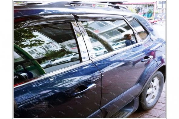 FAMS OTO AKSESUAR Hyundai Tucson Krom Cam Çıtası 4 prç. 2004-2010 Paslanmaz Çelik - 3