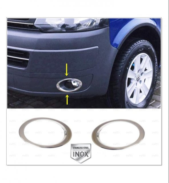 FAMS OTO AKSESUAR VW T5 TRANSPORTER Krom Sis Çerçevesi 2 prç 2010-2015 P.ÇELİK - Resim 2