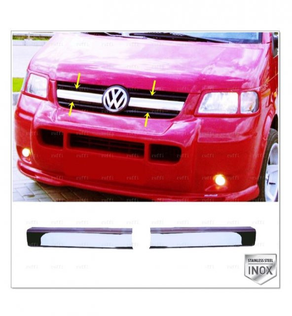FAMS OTO AKSESUAR VW T5 Transporter Krom Ön Panjur 2 prç. 2003-2010 P. Çelik - 1