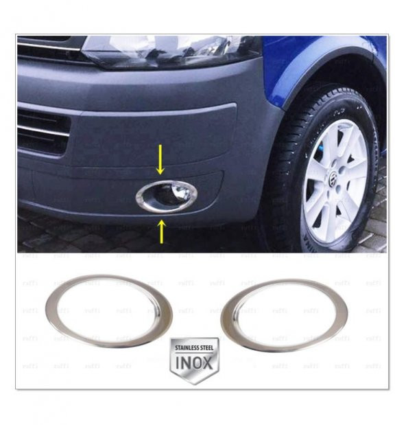 FAMS OTO AKSESUAR VW T5 CARAVELLE MULTIVAN Krom Sis Farı Çerçevesi 2 prç 2003-2015 P.ÇELİK - Resim 2