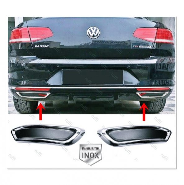 FAMS OTO AKSESUAR VW Passat B8 Krom Egzoz Görünümlü Difüzör 2015-2019 P.Çelik - 1