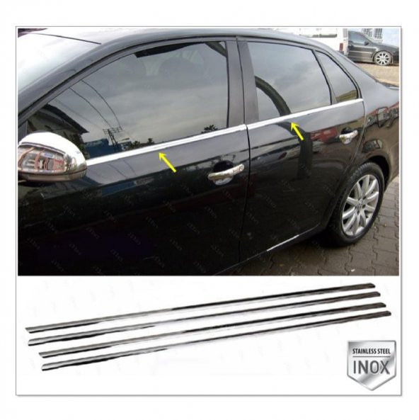 FAMS OTO AKSESUAR VW Jetta Krom Cam Çıtası 4 prç. 2005-2011 P. Çelik