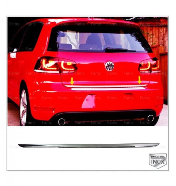 FAMS OTO AKSESUAR VW Golf 6 Krom Bagaj Alt Çıtası 2009-2013 Arası P.Çelik - 1