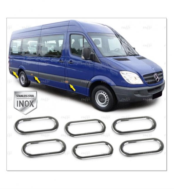 FAMS OTO AKSESUAR VW Crafter Krom Yan Reflektör Çerçevesi 6 prç. 2006-2016 P.ÇELİK ürün görseli