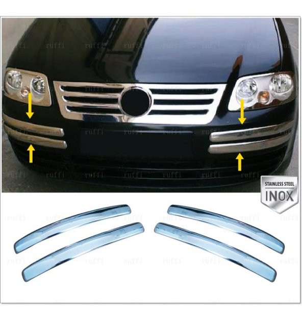 FAMS OTO AKSESUAR VW CADDY KROM TAMPON KAŞI 4 PRÇ.  2004-2010 ARASI P.ÇELİK