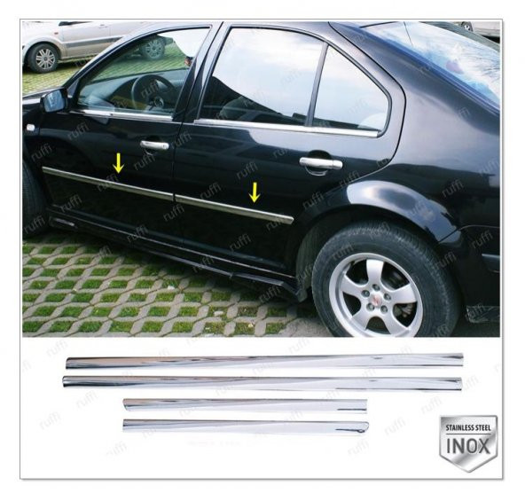 FAMS OTO AKSESUAR VW Bora Krom Yan Kapı Çıtası 4 Kapı 1998-2004 P. Çelik